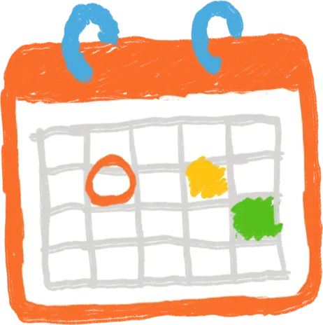 Hand-drawn illustration of a contact form with colorful boxes